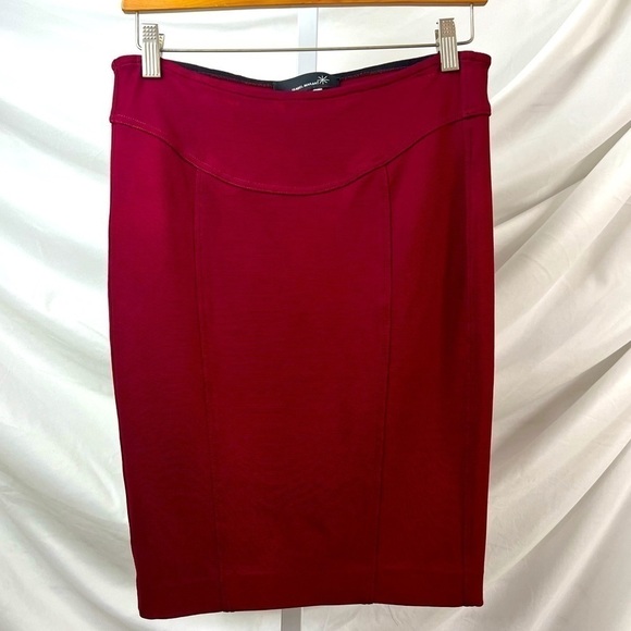 Isabel Marant Pencil Mini Skirt Stretch Knit Burgundy Red, size 2, A-1 - Picture 1 of 6